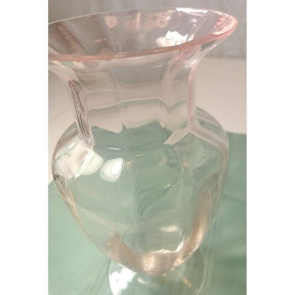 Panel Vase Vintage 1930's Tiffin Glass Pink Glass Footed Optic 9.5” - Picture 4 of 8